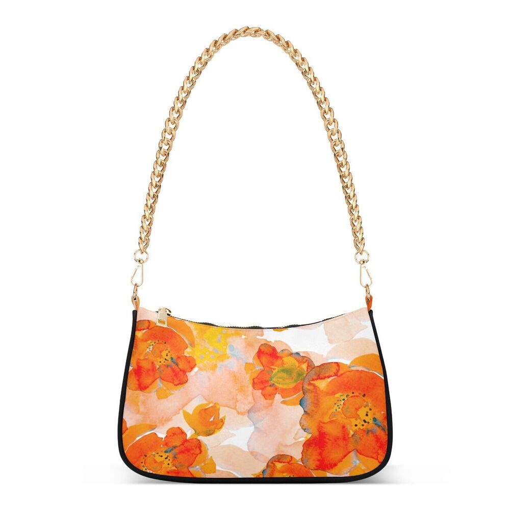 9157 Shoulder Bags Corn Poppy Orange Flower Hobo Tote Handbag Small Clutch